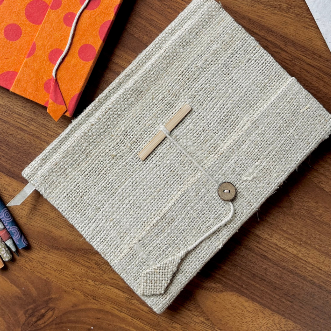Hemp Button Lock A5 Notebook