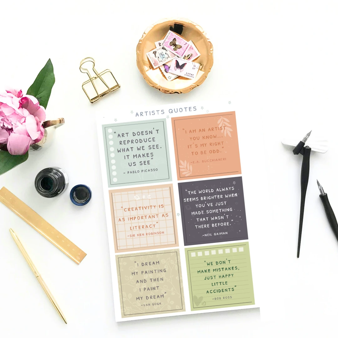 Artists Quotes Sticker Sheet